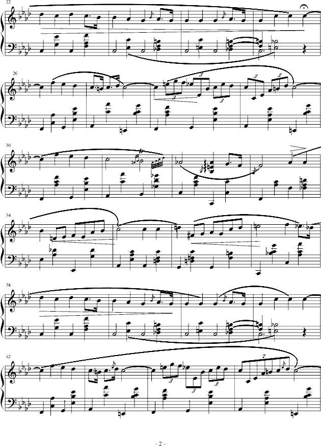 夜曲-心兰制谱版钢琴曲谱（图2）