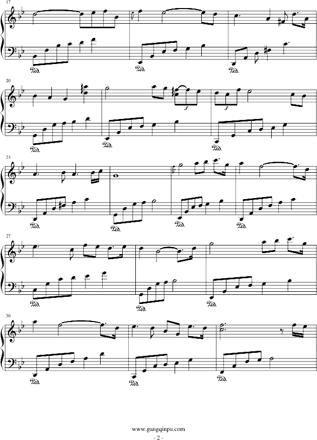 回想钢琴曲谱（图2）