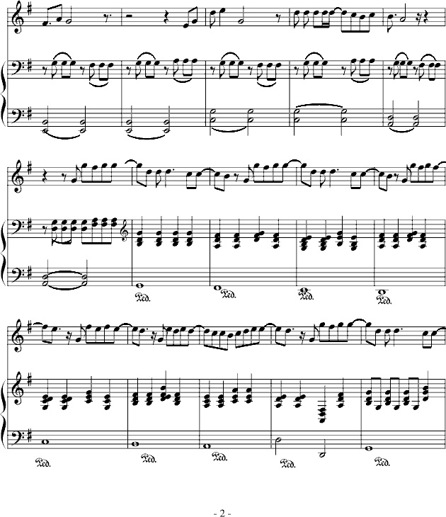不能说的秘密-弹唱-正编配版钢琴曲谱（图2）