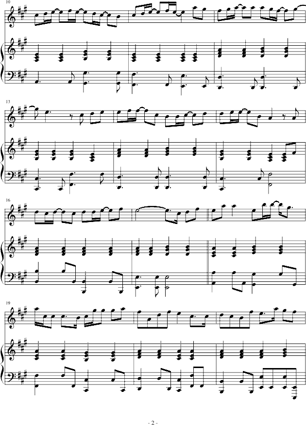 离家出走-弹唱版钢琴曲谱（图2）