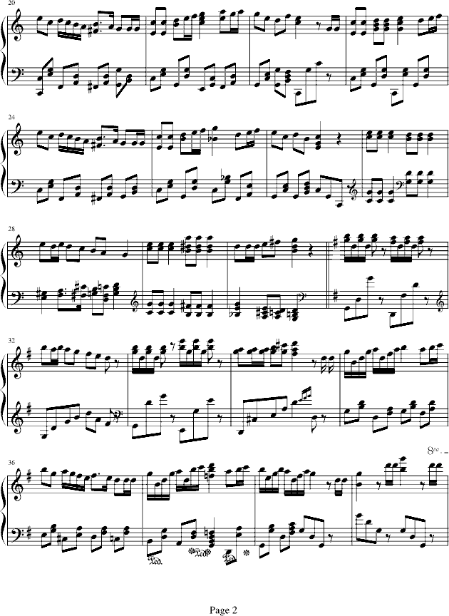 游击队之歌钢琴曲谱（图2）