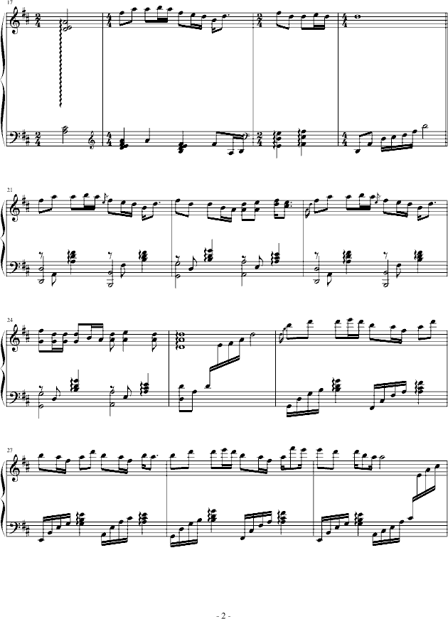 蝴蝶泉边钢琴曲谱（图2）
