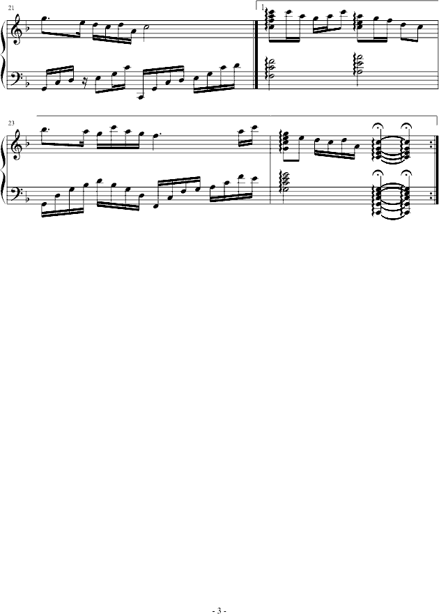 红梅赞钢琴曲谱（图3）