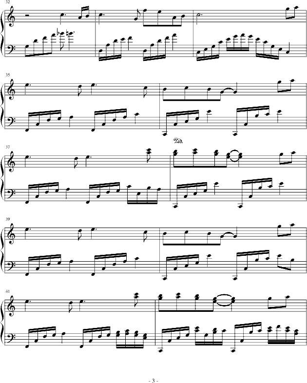 遥望星夜钢琴曲谱（图3）