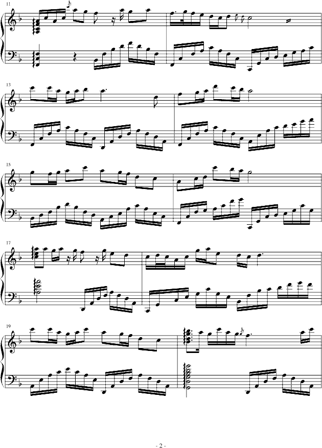 红梅赞钢琴曲谱（图2）
