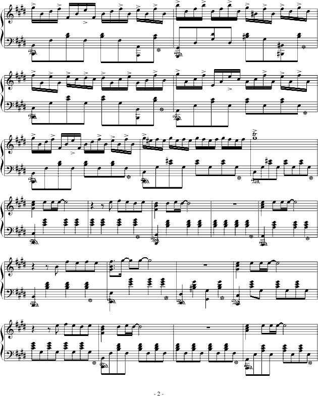 凉宫春日的忧郁-插曲钢琴曲谱（图2）