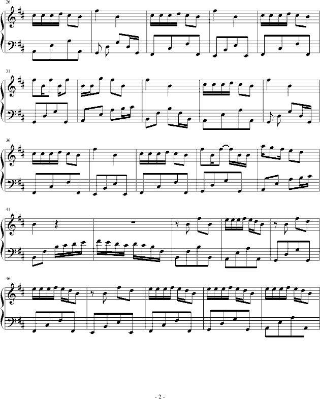 MI钢琴曲谱（图2）