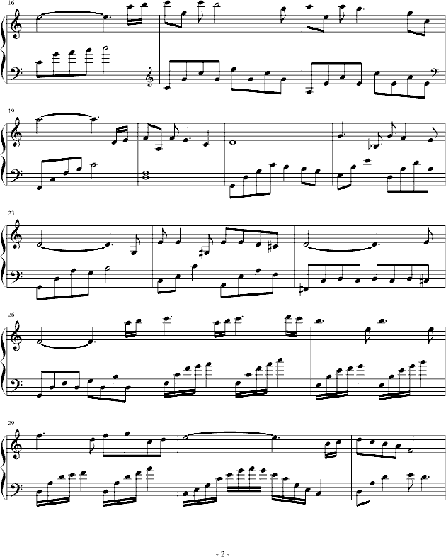 遥望星夜钢琴曲谱（图2）