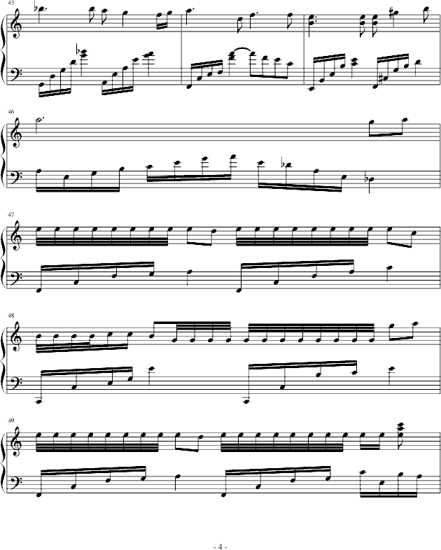 遥望星夜钢琴曲谱（图4）