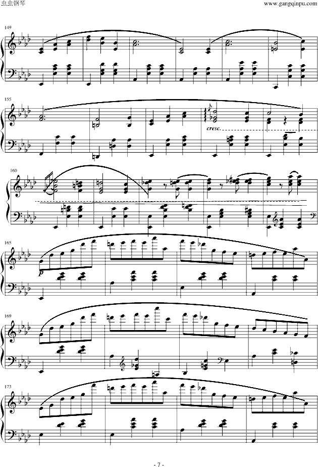 降A大调圆舞曲钢琴曲谱（图7）