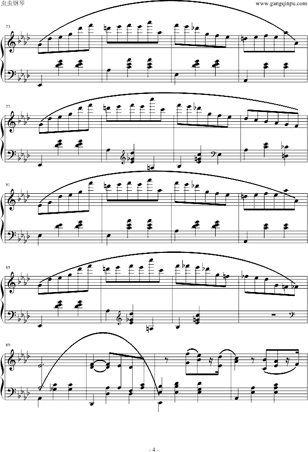 降A大调圆舞曲钢琴曲谱（图4）