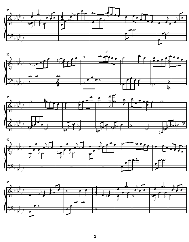 黄昏钢琴曲谱（图2）