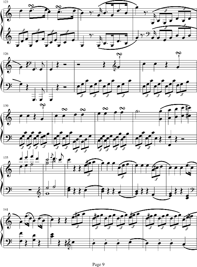 海頓奏鳴曲第一樂章钢琴曲谱（图9）