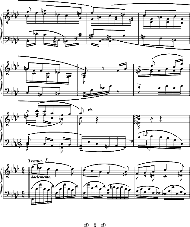 夜曲-法雅钢琴小品钢琴曲谱（图6）