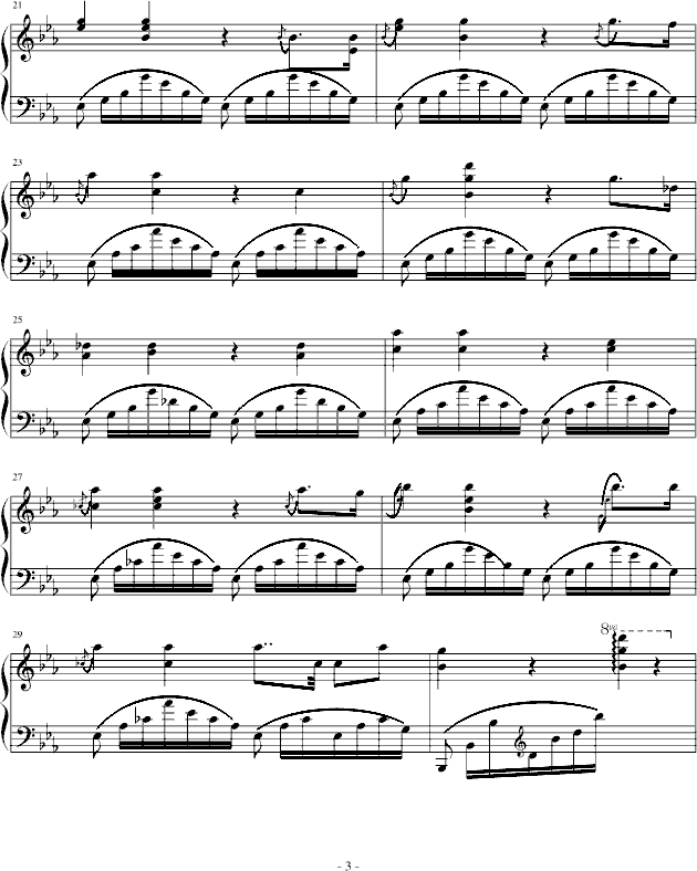 天鹅湖里的小船钢琴曲谱（图3）