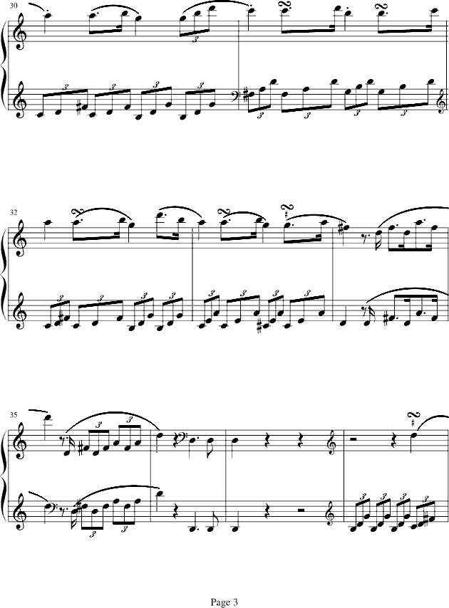 海頓奏鳴曲第一樂章钢琴曲谱（图3）