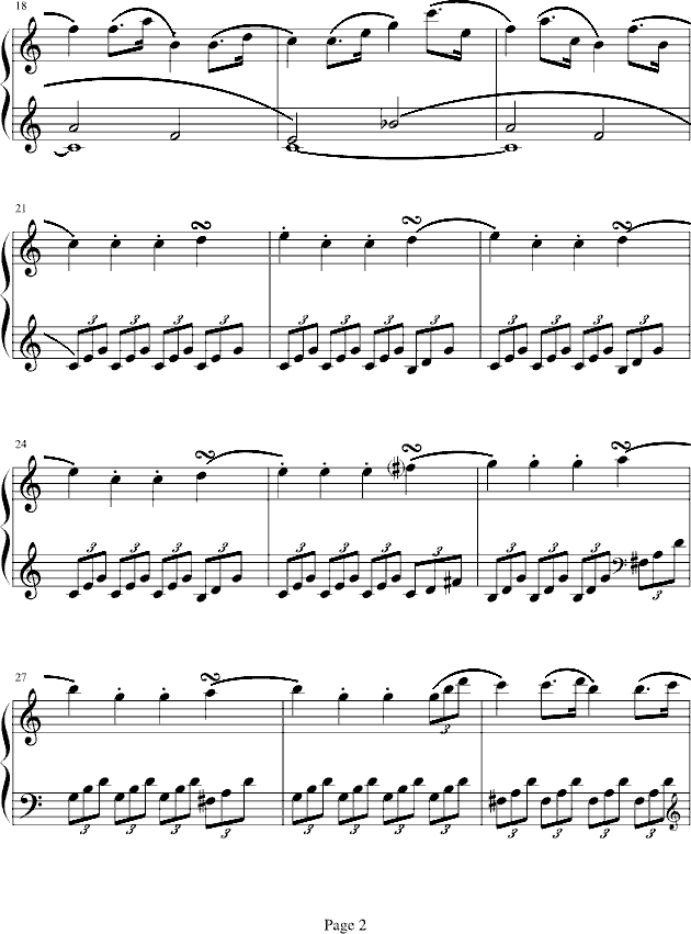 海頓奏鳴曲第一樂章钢琴曲谱（图2）