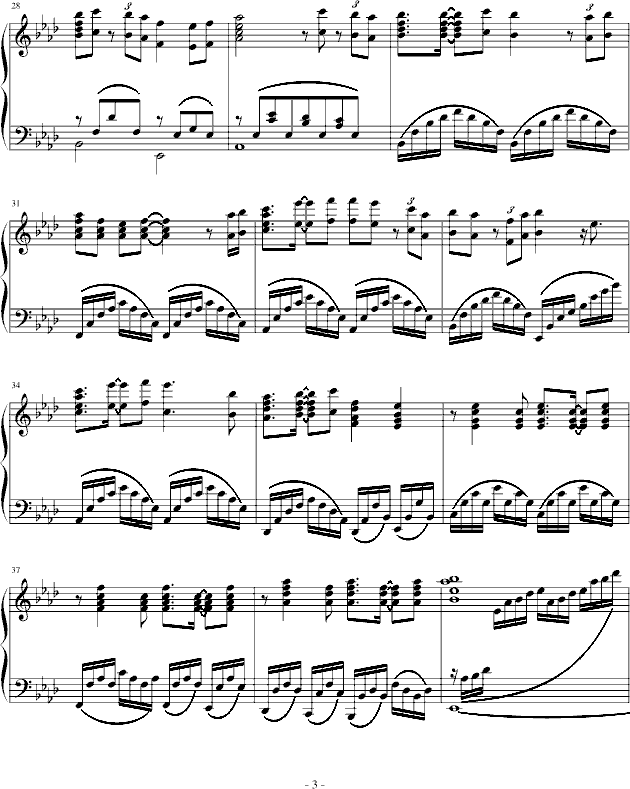 新鸳鸯蝴蝶梦钢琴曲谱（图3）