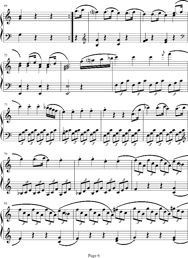 海頓奏鳴曲第一樂章钢琴曲谱（图6）