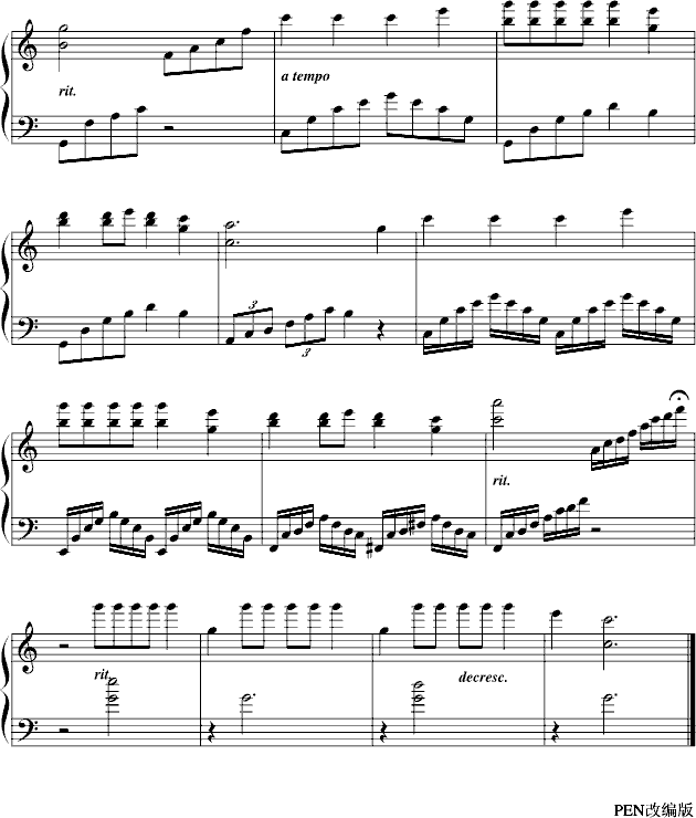 问候歌钢琴曲谱（图2）