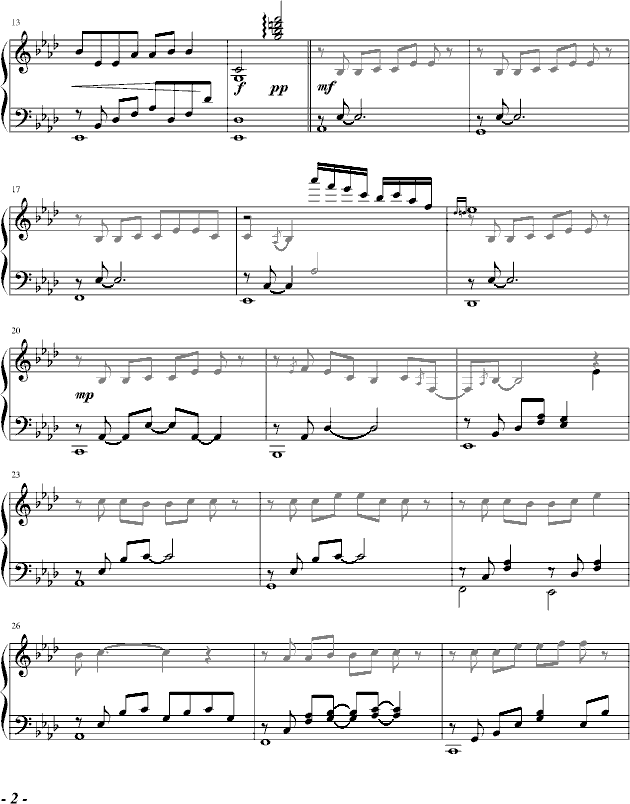 雨巷钢琴曲谱（图2）