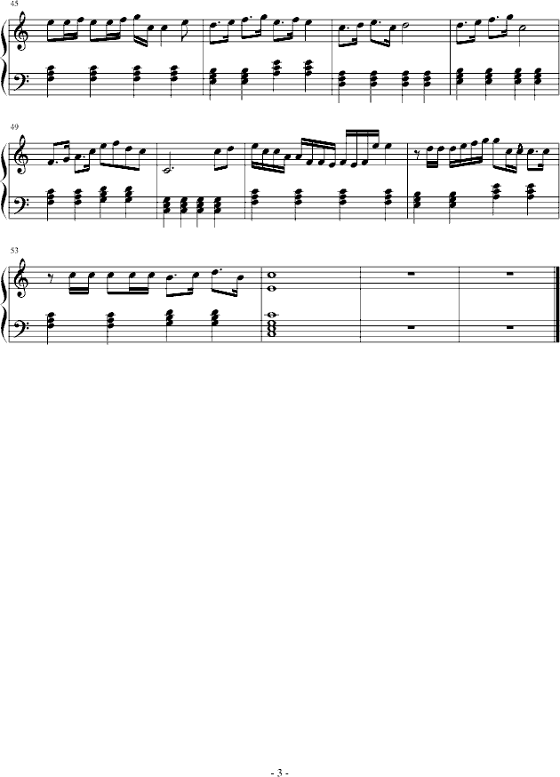 情歌-（简易版）钢琴曲谱（图3）