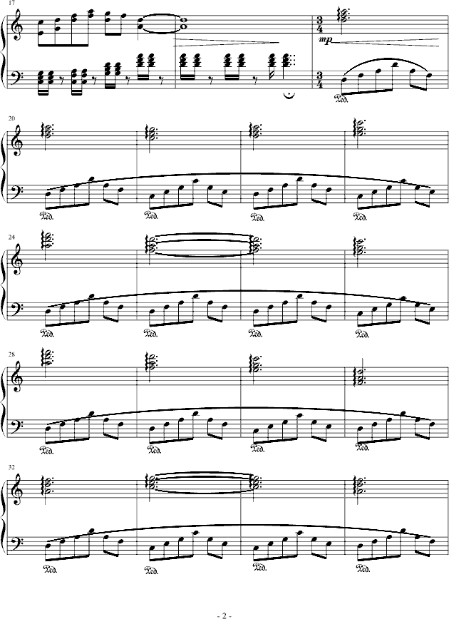 草原天堂变奏曲钢琴曲谱（图2）