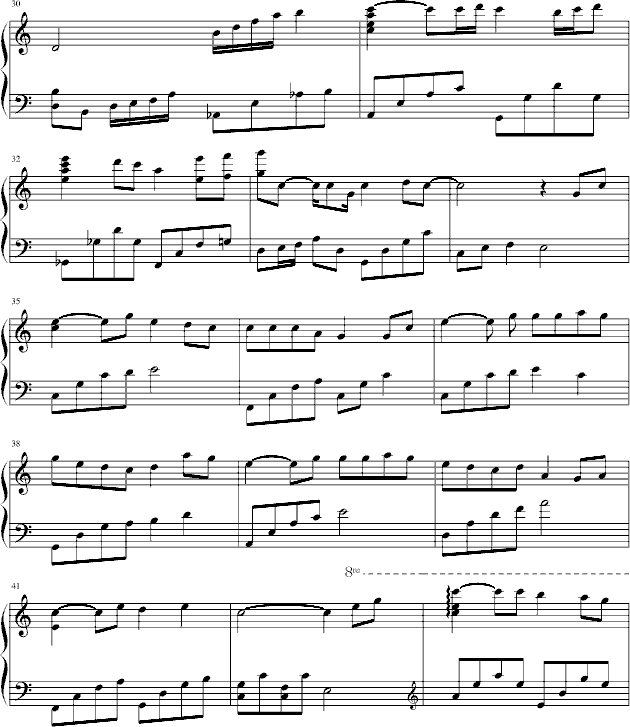 隐形的翅膀-C大调钢琴曲谱（图3）