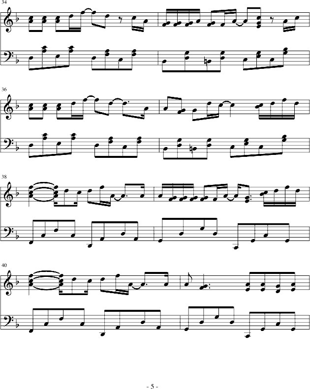 吻别-(正式原调版)钢琴曲谱（图5）