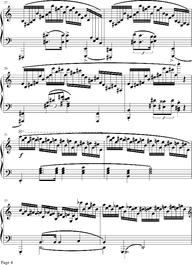肖邦冬风练习曲-戈原版钢琴曲谱（图4）
