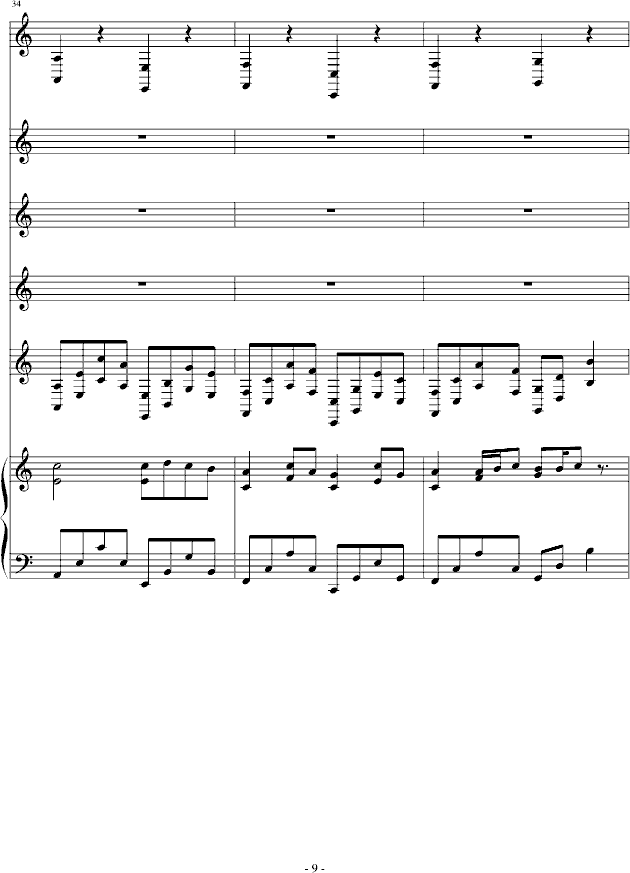 野蛮女友-(总谱)canon钢琴曲谱（图9）