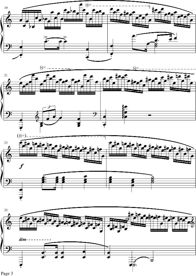 肖邦冬风练习曲-戈原版钢琴曲谱（图3）