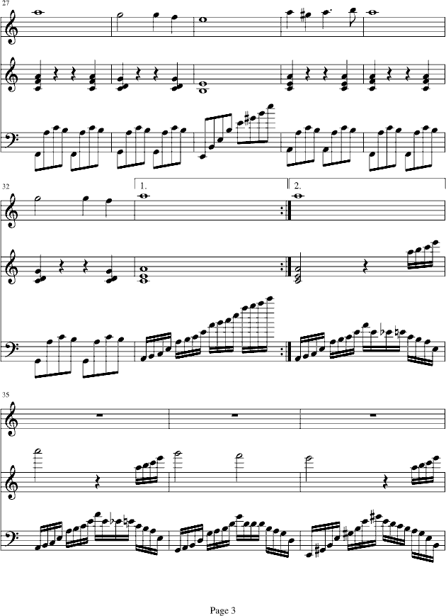 天鹅奏鸣曲钢琴曲谱（图3）