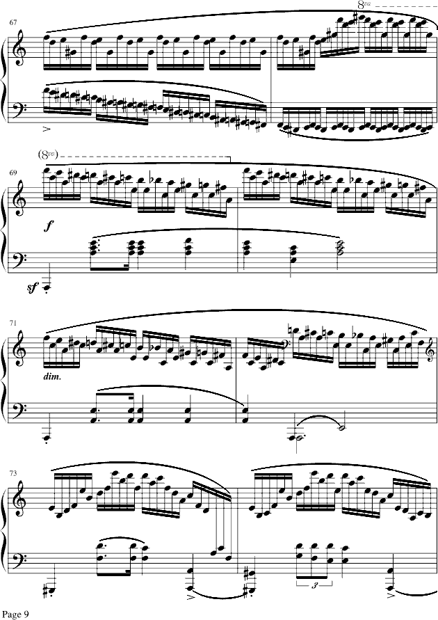肖邦冬风练习曲-戈原版钢琴曲谱（图9）