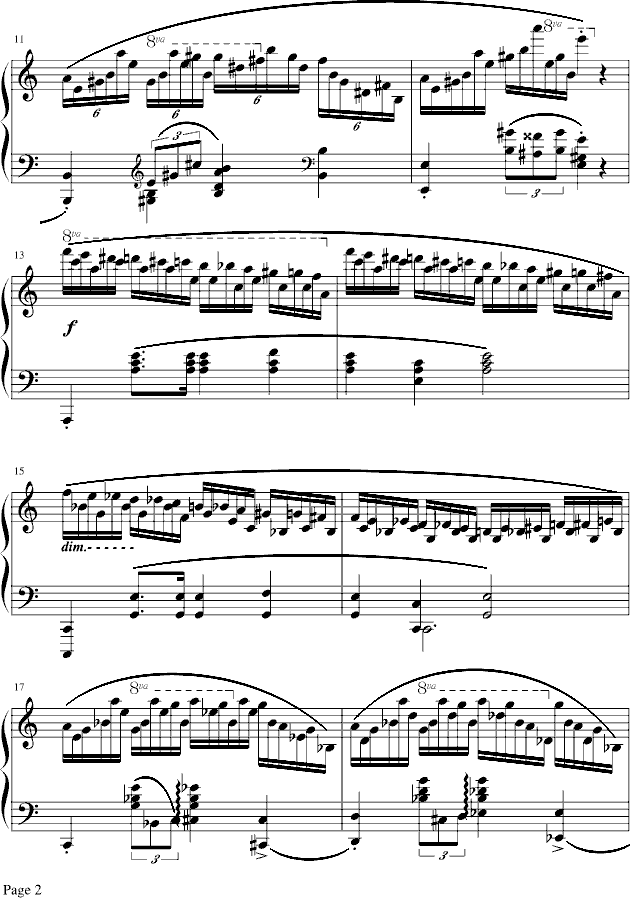肖邦冬风练习曲-戈原版钢琴曲谱（图2）
