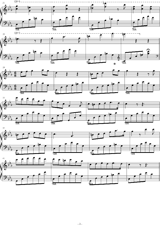 听雨钢琴曲谱（图2）