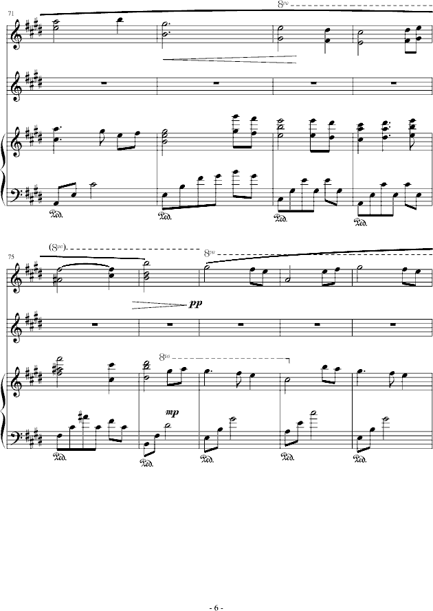 梦中的相遇钢琴曲谱（图6）