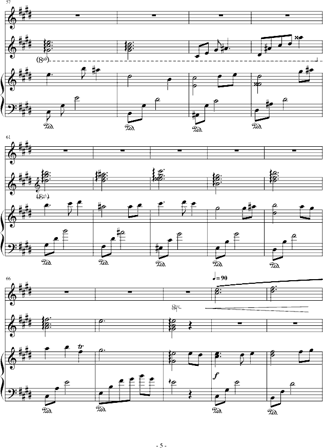 梦中的相遇钢琴曲谱（图5）
