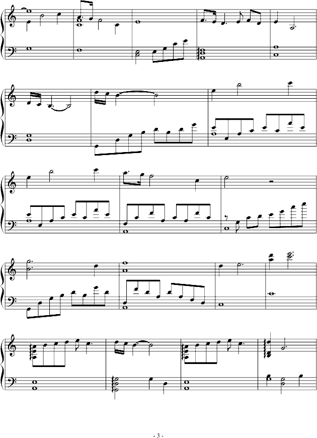 高达SEED原声--愛しみの旋律の彼方-钢琴版钢琴曲谱（图3）