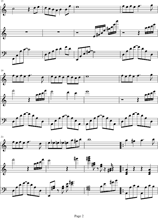 天鹅奏鸣曲钢琴曲谱（图2）