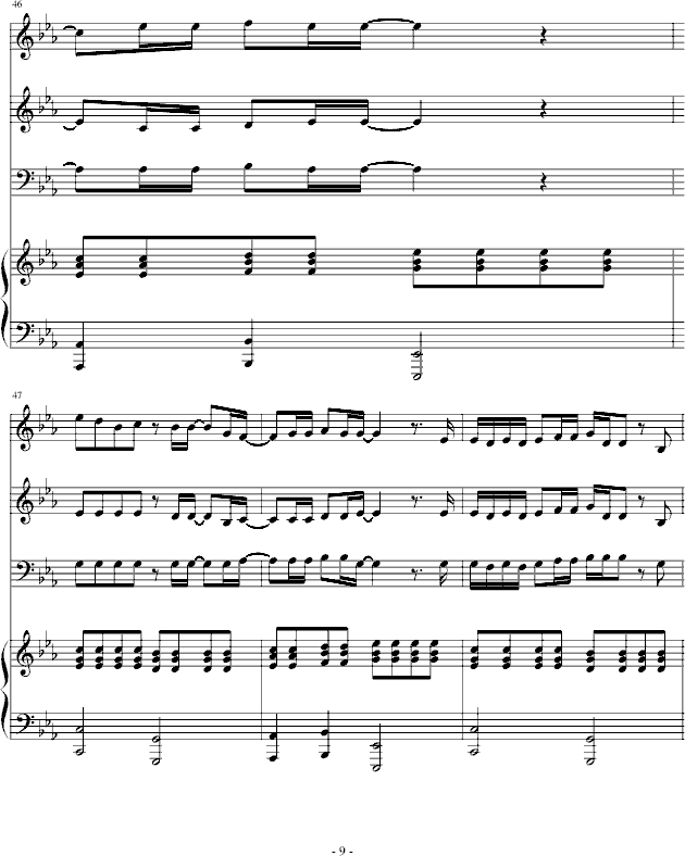 3月9日合唱版 《一升的眼泪》插曲钢琴曲谱（图9）