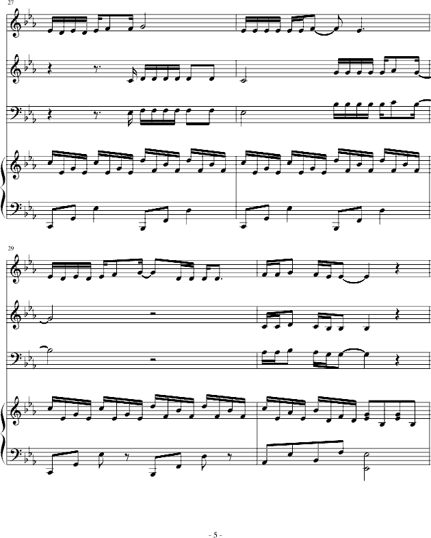 3月9日合唱版 《一升的眼泪》插曲钢琴曲谱（图5）