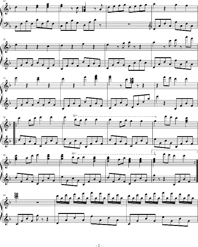 送给LZM的歌钢琴曲谱（图2）