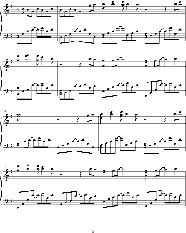 不再犹豫钢琴曲谱（图2）