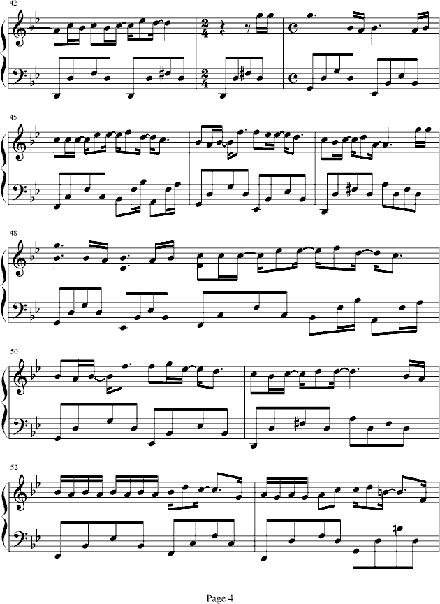 长情钢琴曲谱（图4）