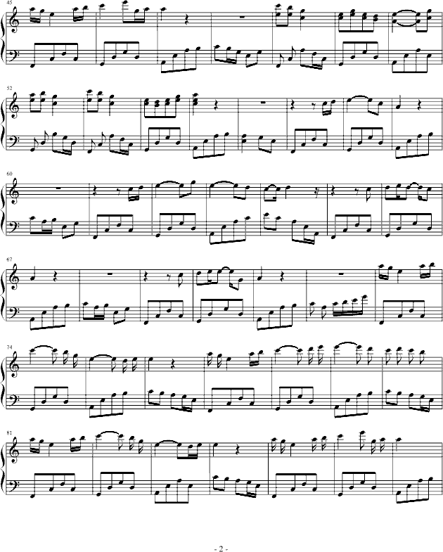 落业季节钢琴曲谱（图2）