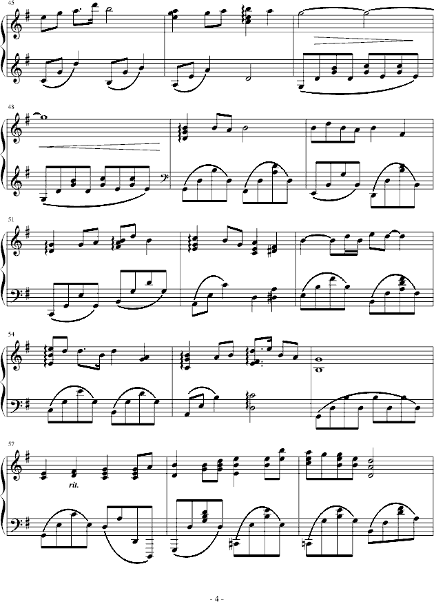菊花台-(较之前简化版)钢琴曲谱（图4）