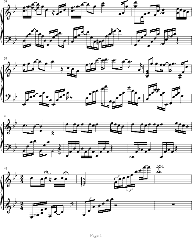黄昏晓-(欣仔改编演奏版)钢琴曲谱（图4）