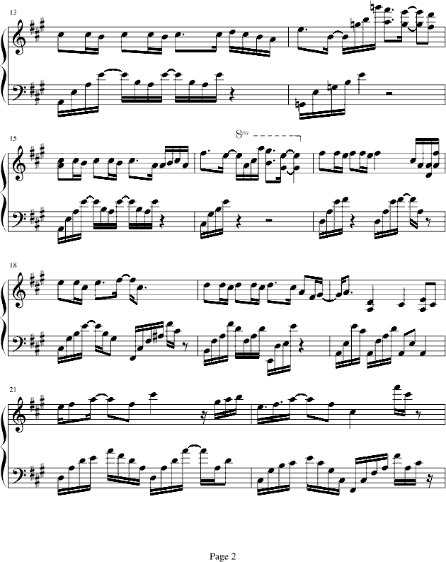 黄昏晓-(欣仔改编演奏版)钢琴曲谱（图2）