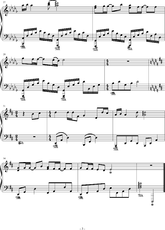 叛逆钢琴曲谱（图3）